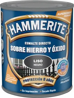 Esmalte Metalico Directo Hammerite Liso Brillo Negro 2.5l