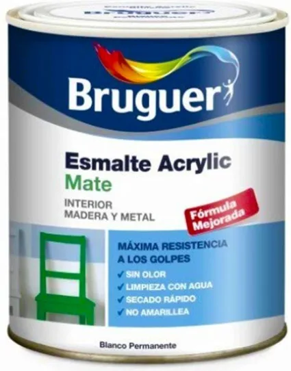 Esmalte Acrilico Satinado Blanco Bruguer 250ml — foto 2