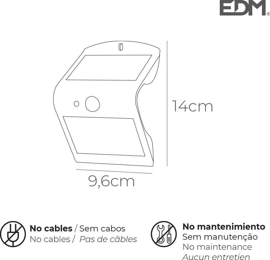 Luz e 1,5w 220 Lumen Recargable con Sensor de Presencia negro — foto 4