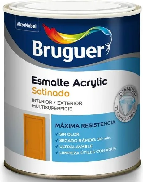 Esmalte Acrilico Multisuperficie Satinado Negro Bruguer 250ml — foto 2