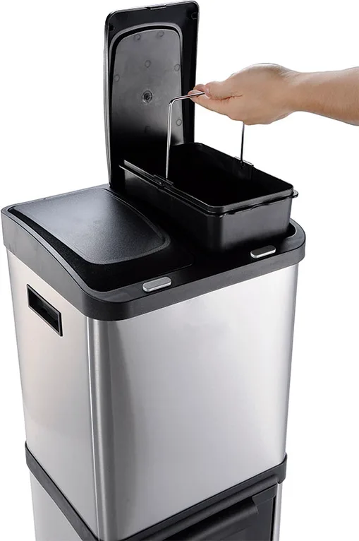 Cubo Pedal Ecologico 3 Compartimentos Habitex — foto 4