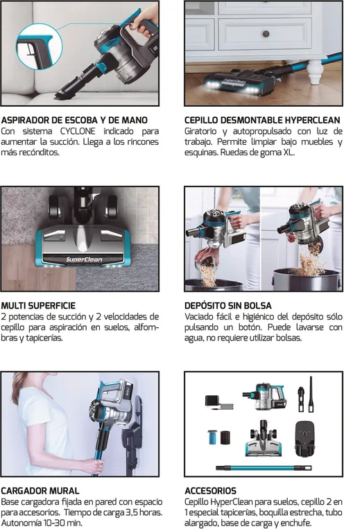 Aspirador Escoba 2 en 1 Habitex Vc950p5 — foto 3