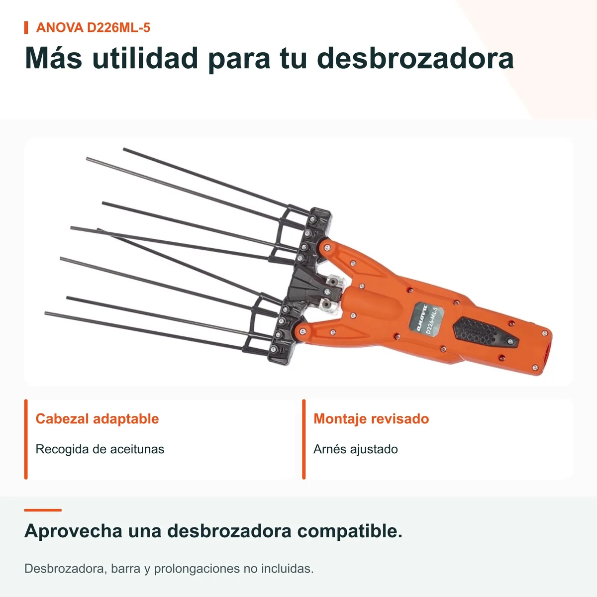 Cabezal vareador Anova D226ML-5 · 4+4 varillas de carbono · adaptador de 9 estrías — foto 7