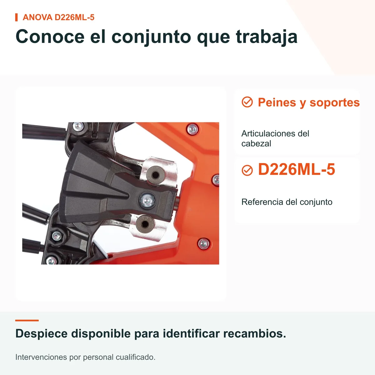 Cabezal vareador Anova D226ML-5 · 4+4 varillas de carbono · adaptador de 9 estrías — foto 4