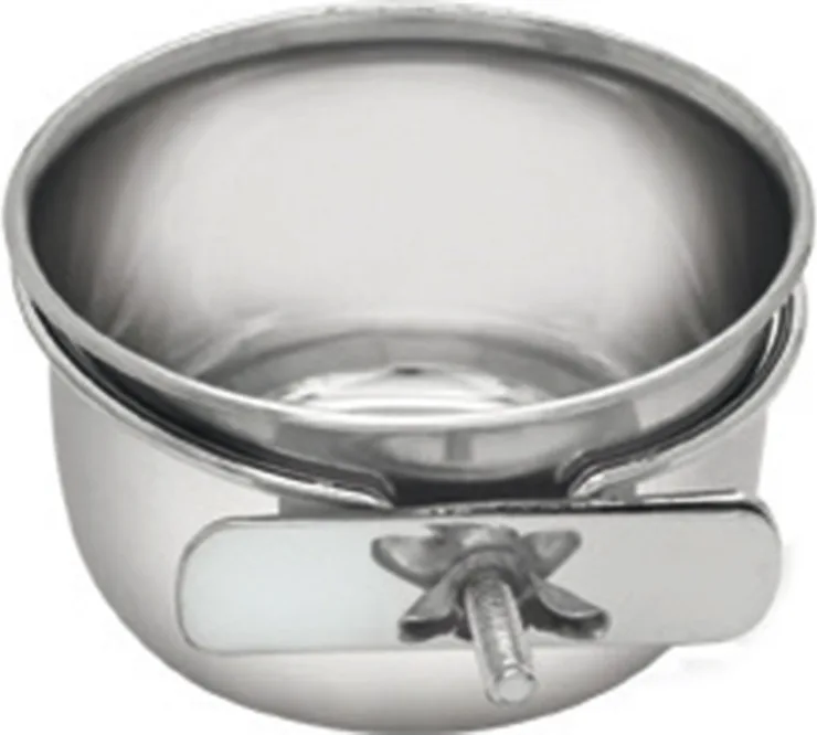 Comedero acero Inoxidable Pajaros 300ml con Soporte