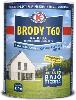 Raticida Topos Brody T-60 Cebo Fresco 150 gr
