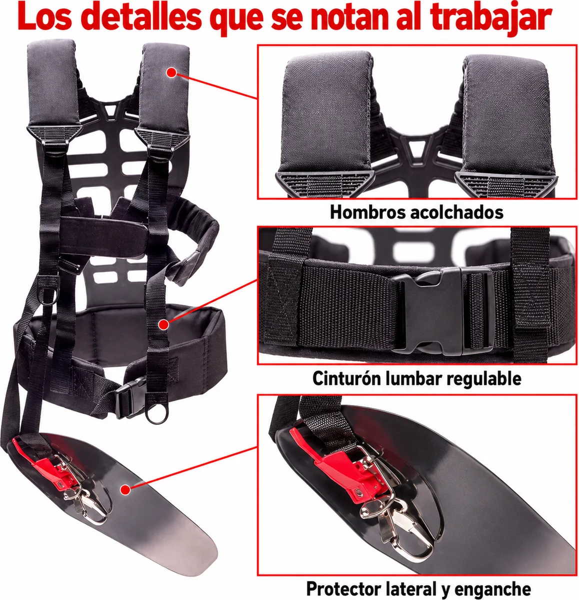 Arnes Desbrozadora Profesional Anova Doble Enganche con Proteccion Lumbar Hxp — foto 5