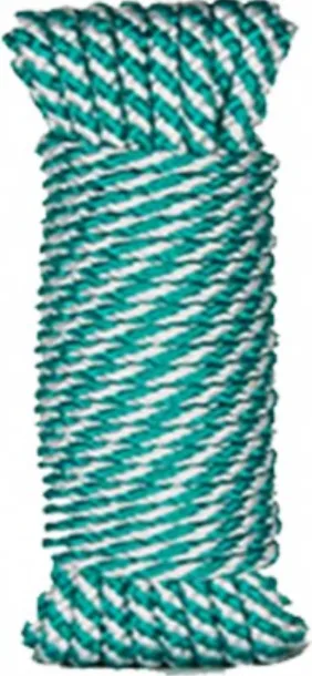 Cuerda Polipropileno / Helicoidal 5mm 25 metros Verde/blanco — foto 2