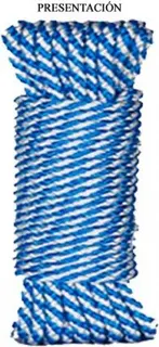 Cuerda Polipropileno / Helicoidal 5mm 15 metros Blanco/azul