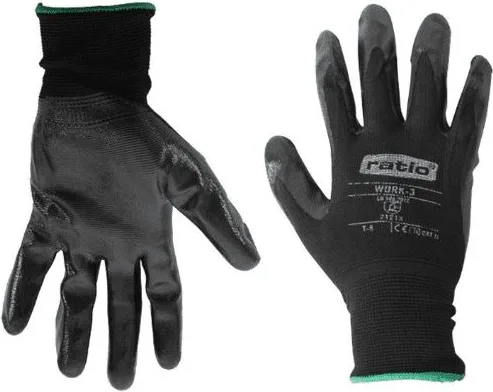 Guante Nylon Recubierto Nitrilo Negro Work3 Talla 10 — foto 2