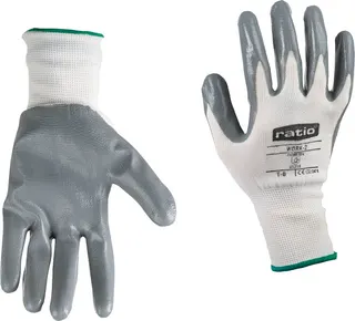Guante Nylon Recubierto Nitrilo Gris Work 2 Talla 9