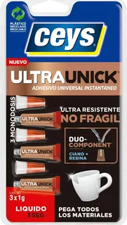 Adhesivo Universal Instantaneo UltraUnick 3x1g