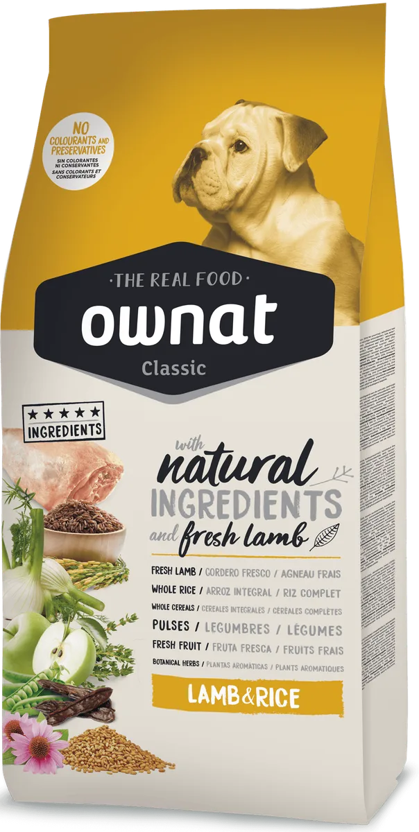 Pienso Perros Ownat Classic Cordero y Arroz 20 kg