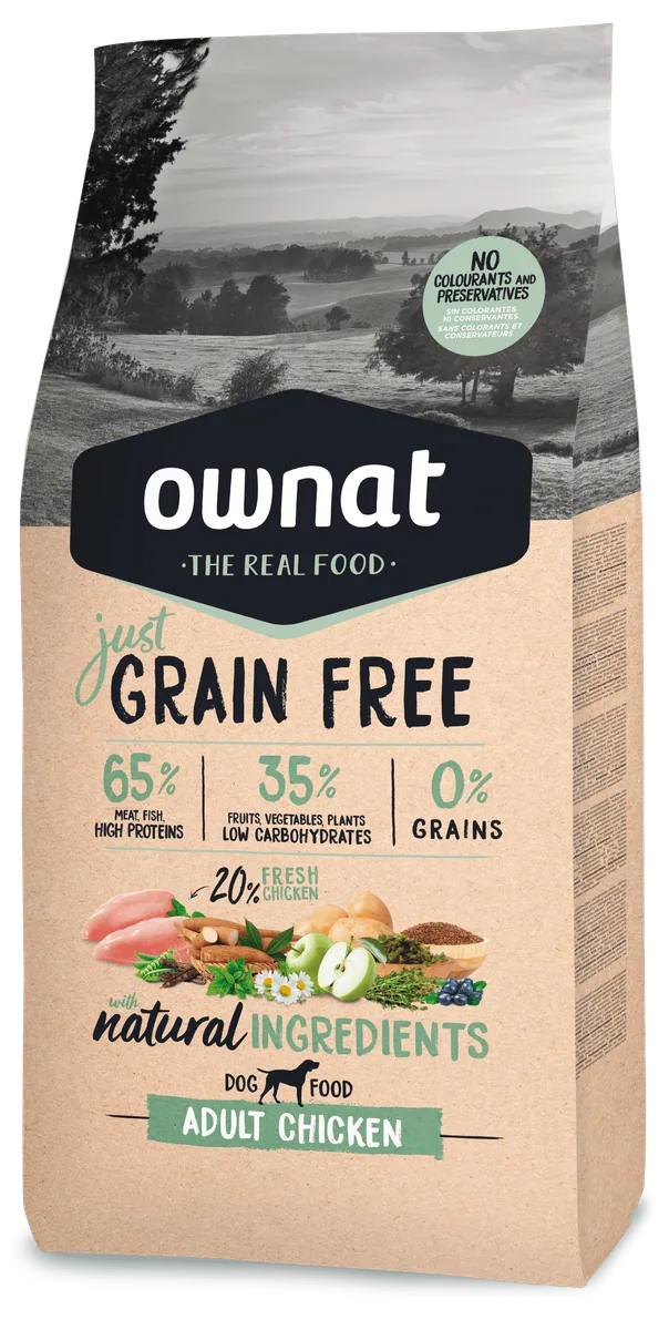 Pienso Perros Ownat Just Grain Free Adult Pollo 14 kg