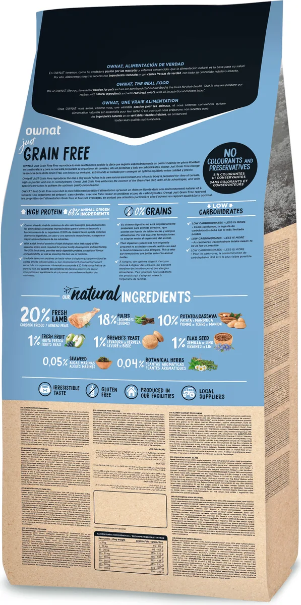 Pienso Perros Ownat Just Grain Free Adult Cordero 14 kg — foto 3