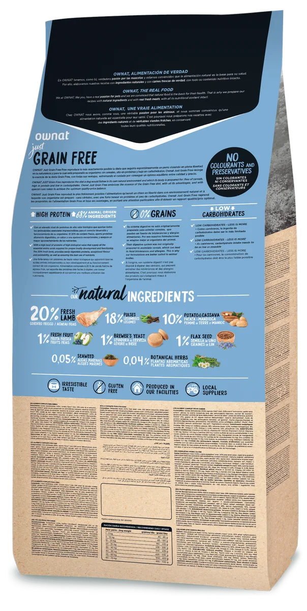 Pienso Perros Ownat Just Grain Free Adult Cordero 14 kg — foto 4