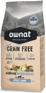 Pienso Perros Ownat Just Grain Free Adult Cordero 3 kg