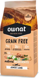 Pienso Perros Ownat Grain Free Junior Cordero 3 kg