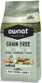 Pienso Perros Ownat Grain Free Adult Pollo y Pavo 3 kg