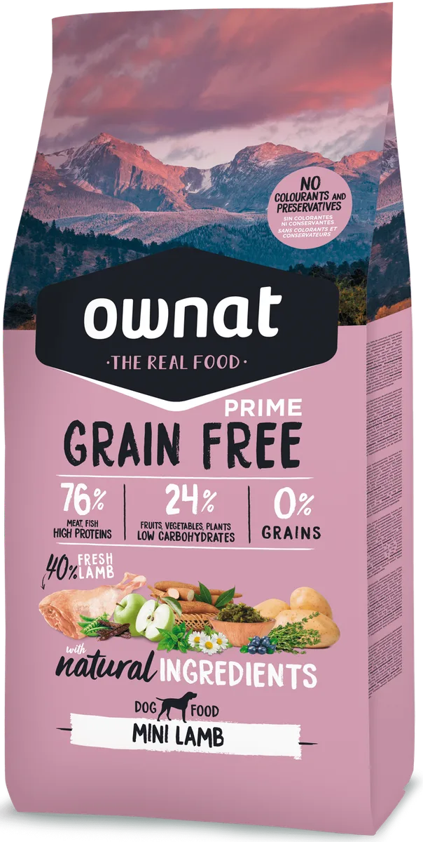 Pienso Perros Ownat Grain Free Prime Mini Cordero 3 kg — foto principal