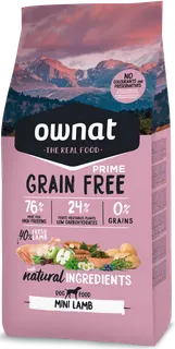 Pienso Perros Ownat Grain Free Prime Mini Cordero 3 kg