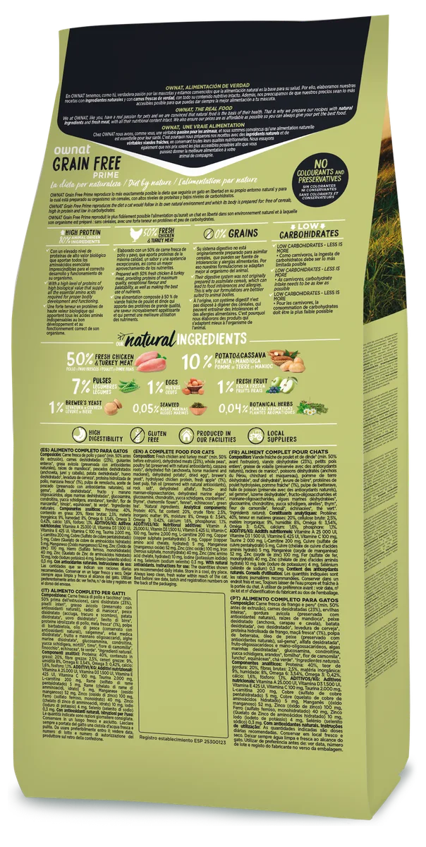 Pienso Gatos Ownat Prime Grain Free Adult Pollo 3 kg — foto 2