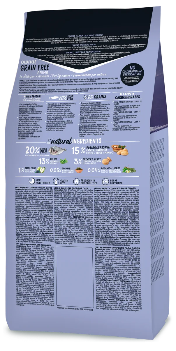 Pienso Gatos Ownat Prime Grain Free Sterilized Pescado 3 kg — foto 2