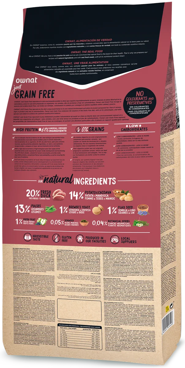 Pienso Perros Ownat Just Grain Free Adult Pato 14 kg — foto 4