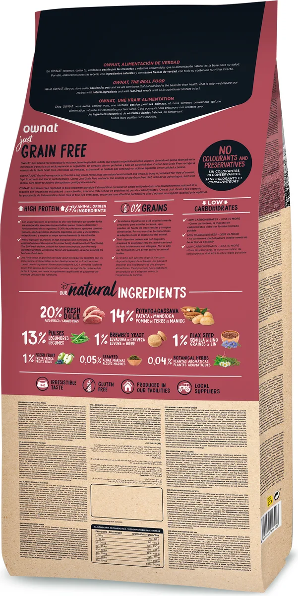 Pienso Perros Ownat Just Grain Free Adult Pato 14 kg — foto 3