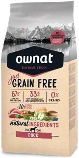 Pienso Perros Ownat Just Grain Free Adult Pato 14 kg