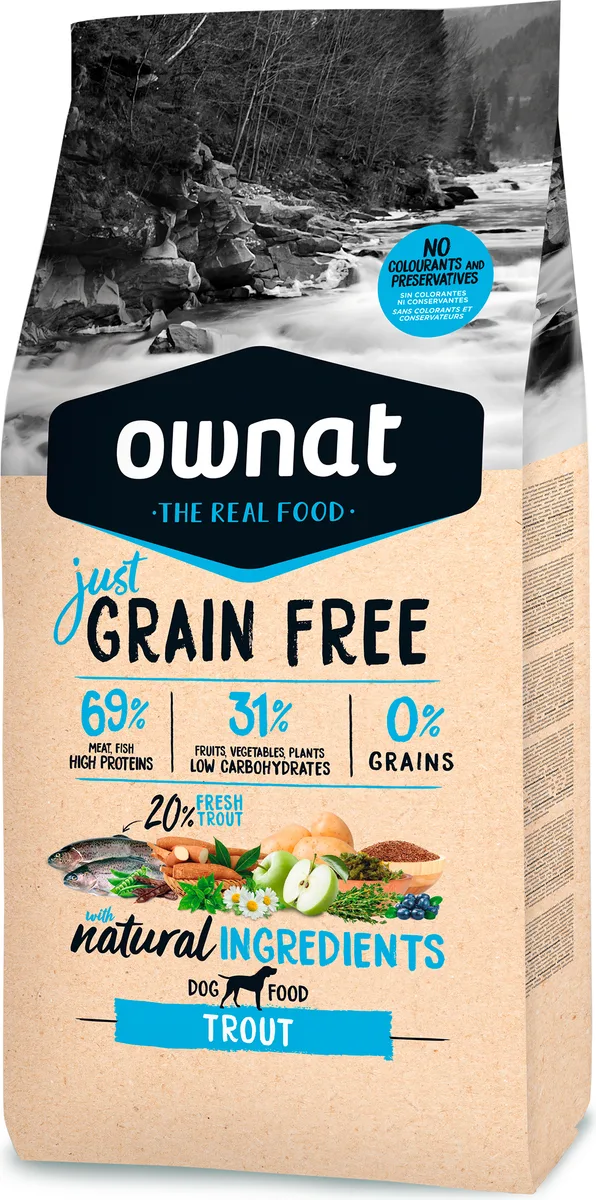 Pienso Perros Ownat Just Grain Free Adult Trucha 14 kg — foto 2