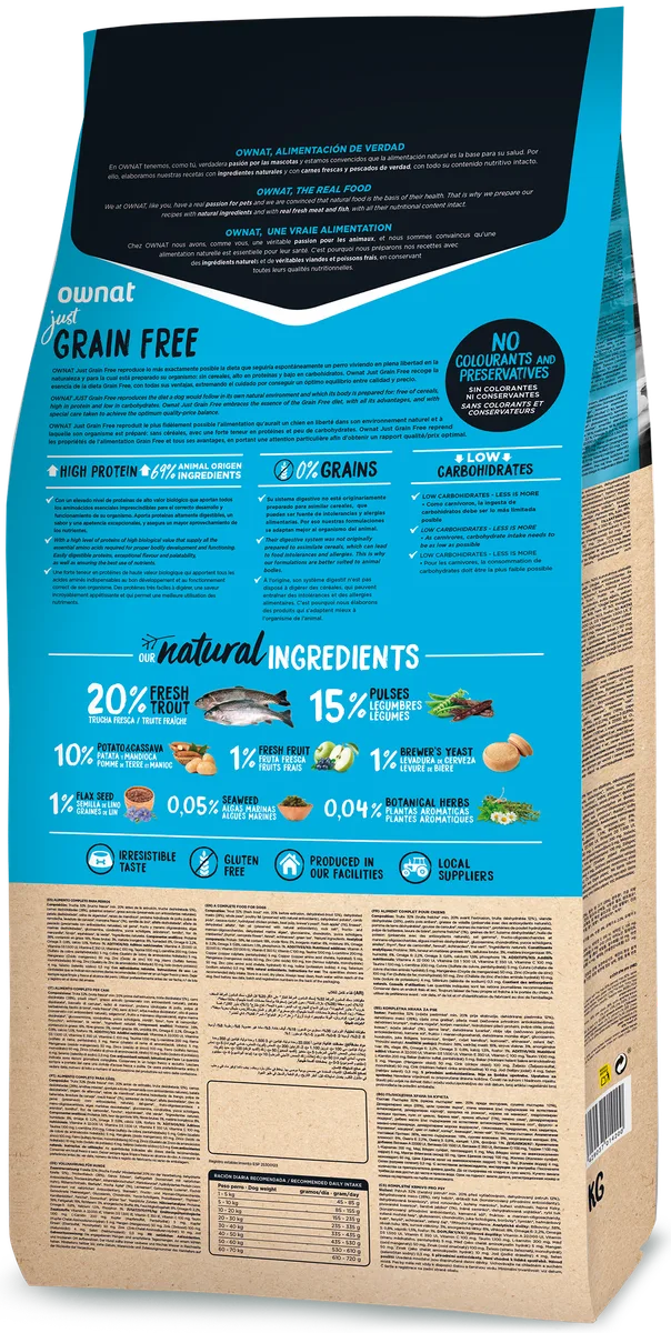 Pienso Perros Ownat Just Grain Free Adult Trucha 14 kg — foto 4