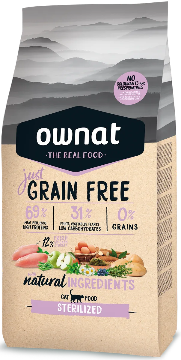 Pienso Gatos Ownat Just Grain Free Sterilized 3 kg