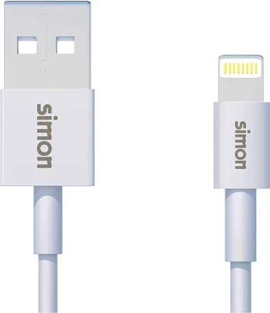 Cable Carga Iphone Lightning a Usb a 1 Metro Blanco Simon — foto 2