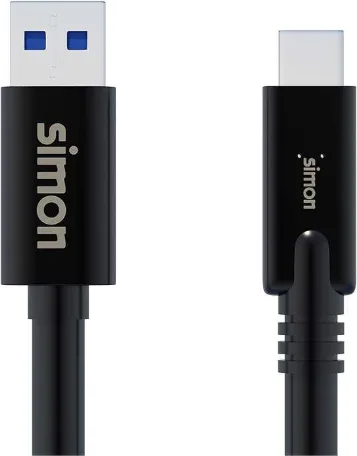 Cable Usb 3.1 c a Usb a 1 Metro Negro Simon — foto 2
