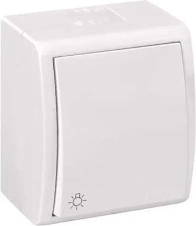 Pulsador Blanco  Luz Simon Serie Aquarius
