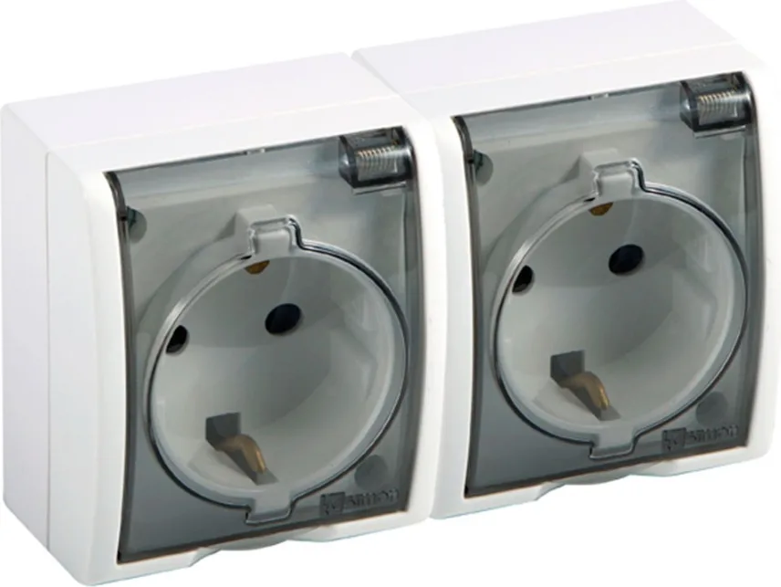 Base Enchufe Doble Simon Aquarius Blanco