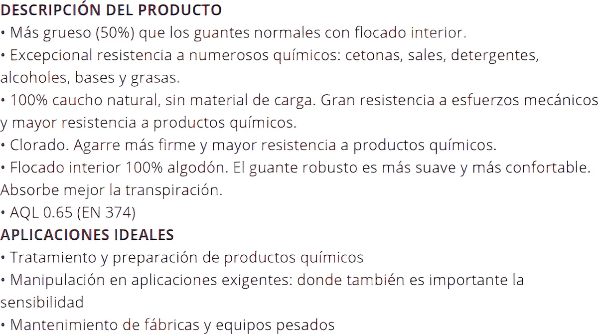 Guante Caucho Natural Ansell Extra T.10 87955 — foto 2
