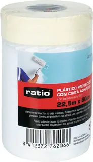 Cinta Adhesiva de Pintor Ratio Plástico Protector 60cm X22,5 m