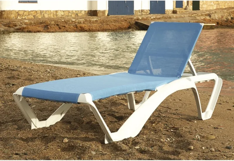 Tumbona Acqua 73x190x35 Blanca/azul — foto 2