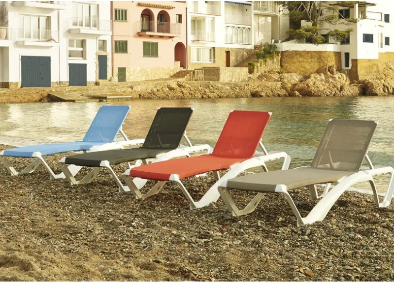 Tumbona Acqua 73x190x35 Blanca/azul — foto 3