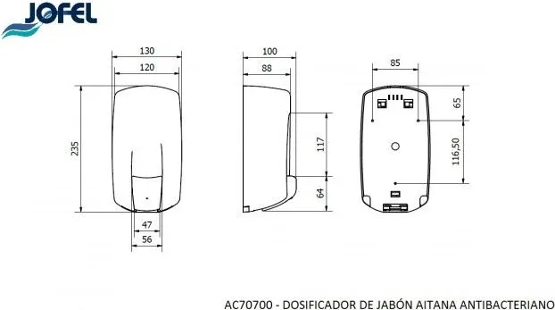 Dosificador Jabon Aitana Antibacteriano Jofel — foto 3