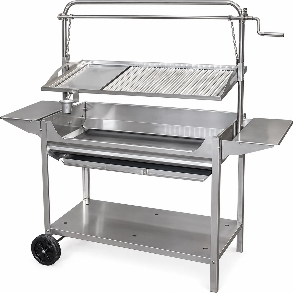 Barbacoa Inox Tocha con Ruedas y Elevador