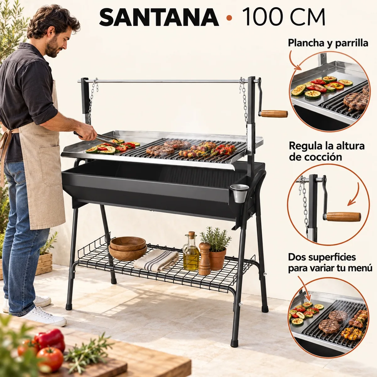 Barbacoa Santana Plancha-parrilla 100 cm — foto 2