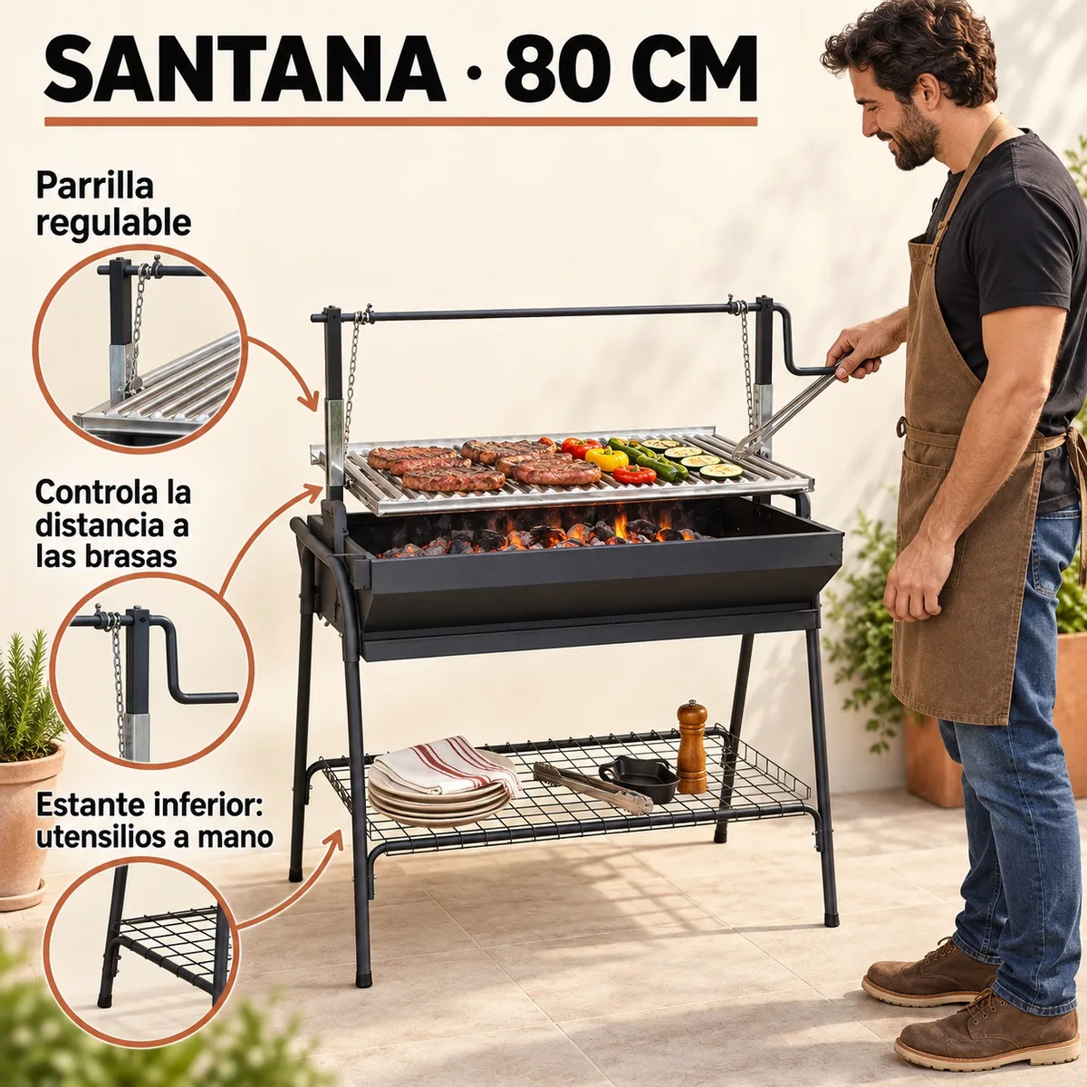 Barbacoa Santana Parrilla 80 cm — foto 2