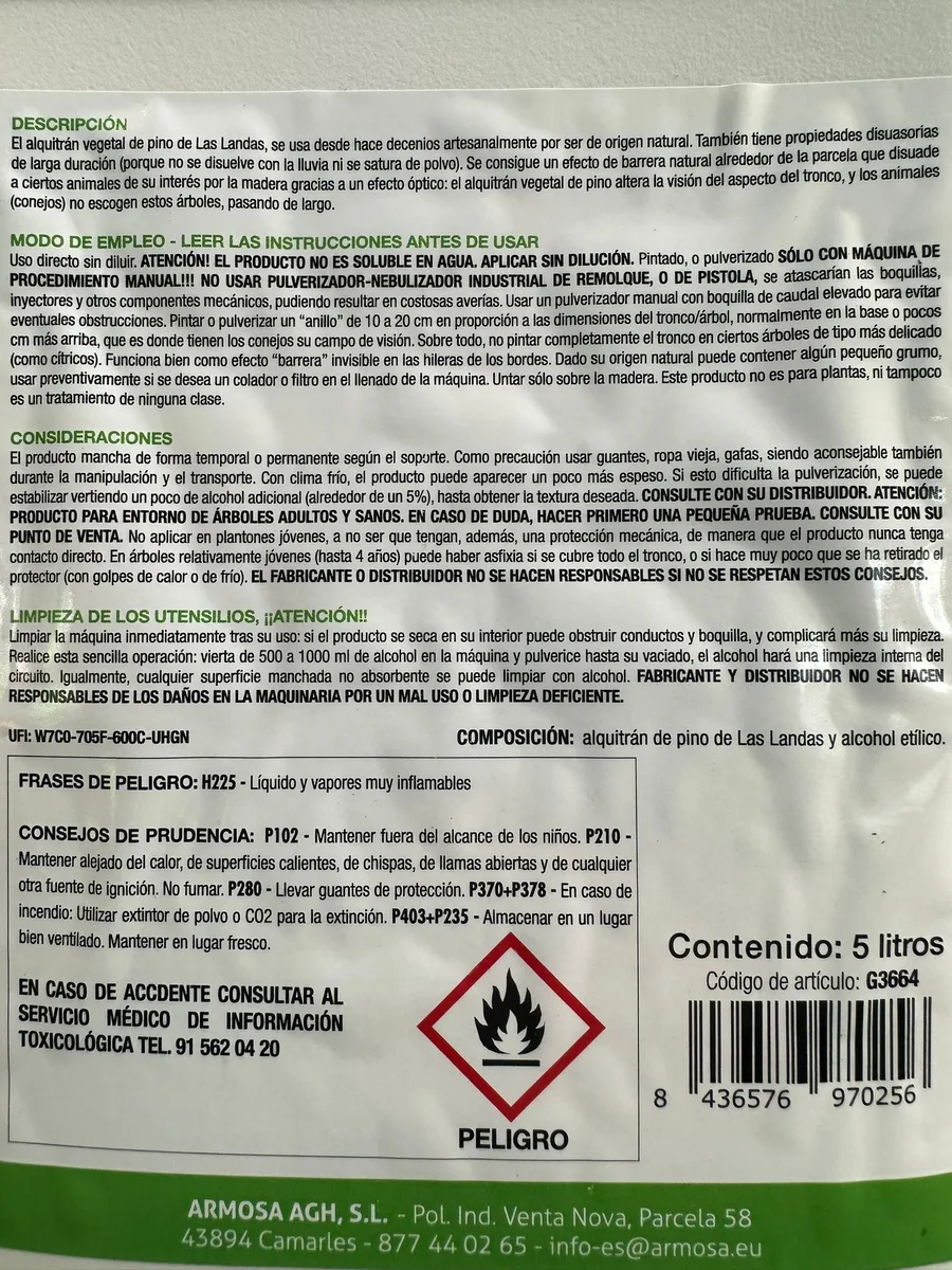 Repelente para Conejos 5 Litros Conejex Ld — foto 2