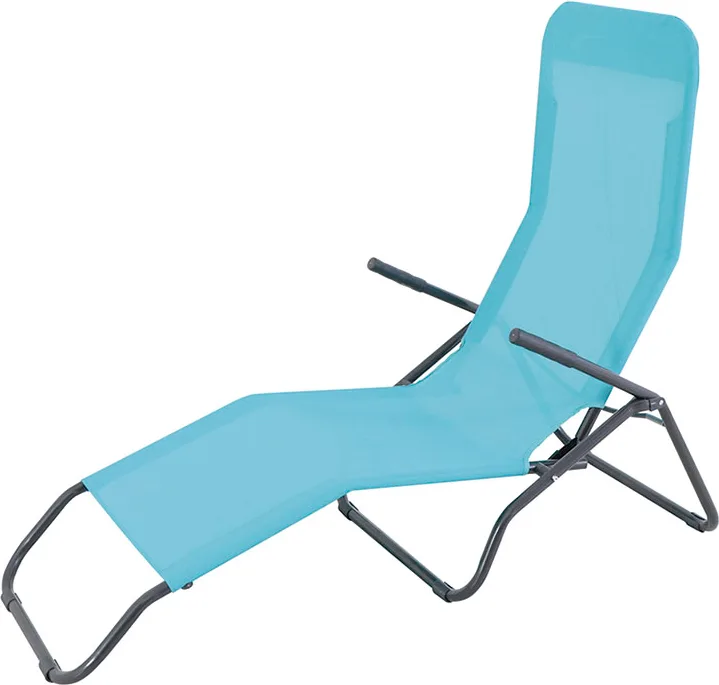 Tumbona Jardín Reclinable Acero Textil Azul — foto 3