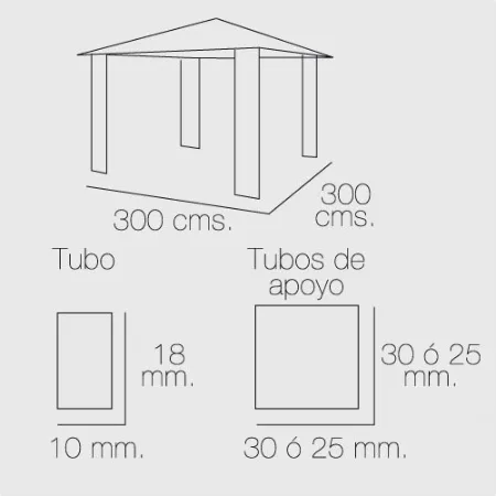 Pergola Papillon 3x3 metros Plegable Aluminio — foto 4