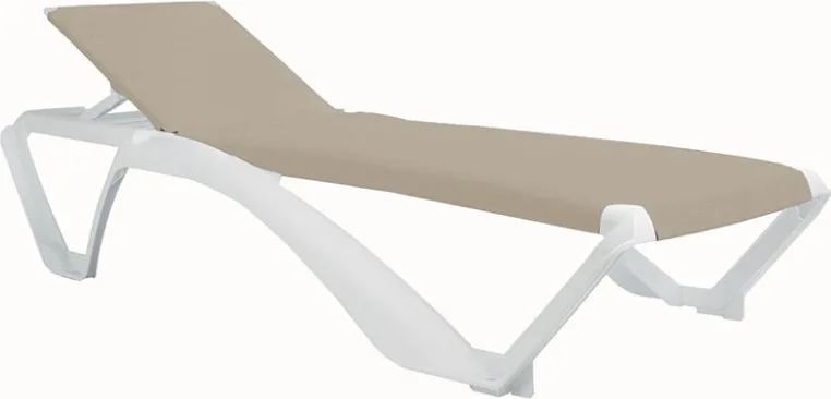 Tumbona Acqua 73x190x35 Blanca/arena