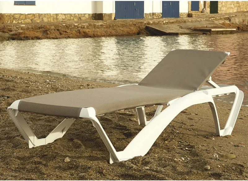 Tumbona Acqua 73x190x35 Blanca/arena — foto 4